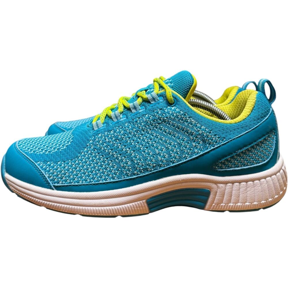 ORTHOFEET 986 Coral Women 8 Orthopedic Walking Sneakers Turquoise Orthotic *READ